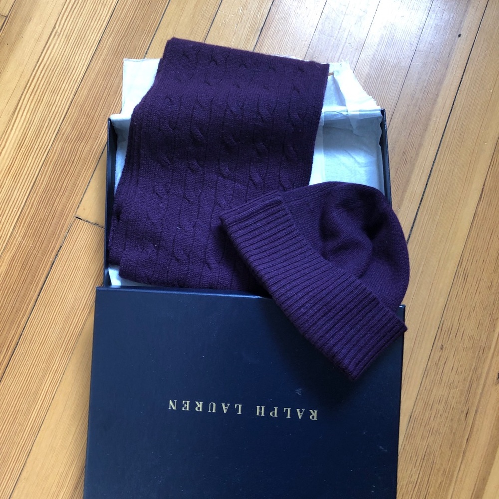 Ralph Lauren Cashmere Scarf and Hat set